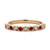 10K Gold Alternating Ruby Circle and Diamond Circle Ornate Ring Size 7