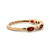 10K Gold Alternating Ruby Leaf and Diamond Leaf Ring Size 7