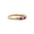 10K Gold Alternating Light Ruby Circle and Diamond Circle Ring Size 7