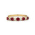 10K Gold Alternating Ruby Circle and Diamond Circle Ring Size 7.25