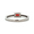10K White Gold Ruby Rectangle with Bilateral Diamond Circles Down Band Ring Size 7