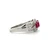 Sterling Silver Three-stone Ruby with CZ accents Ring Size 7