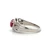 Sterling Silver Three-stone Ruby with CZ accents Ring Size 7