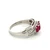 Sterling Silver Three-stone Ruby with CZ accents Ring Size 7