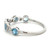 14K White Gold Round Aquamarine with Diamonds Band Ring Size 6.5