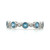 14K White Gold Round Aquamarine with Diamonds Band Ring Size 6.5