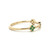 14K Gold 3 Emerald Tiny Clovers and Gold Circles Ring Size 7.5