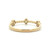 14K Gold 3 Emerald Tiny Clovers and Gold Circles Ring Size 7.5