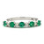10K White Gold Alternating Emerald Circle and Diamond Circle Ring Size 7