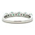 10K White Gold Alternating Emerald Circle and Diamond Circle Ring Size 7