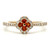 10K Gold Orange Citrine Flower and Surrounding Diamond Ring Size 6.75