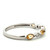 10K White Gold Alternating Yellow Citrine Leaves and Diamond Bezels Band Ring Size 7.5