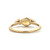10K Gold Yellow Citrine Teardrop with Bilateral Diamond 3-Bezel Triangles Ring Size 6.5