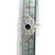 14K White Gold 0.31ct Round Sapphire with 1/8cttw Diamonds Shield Ring Size 6.75