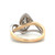 10K Two-Tone White Gold and Gold Diamond Bezel Surrounded by Marquise-Shaped Single Diamonds in a Double Halo Setting Engagement Ring Size 7