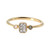 10K Gold Rectangle Bezel-Set Cushion-Cut Diamonds Flanked by 2 Round Side Diamonds Ring Size 6.5