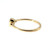 10K Gold Rectangle Bezel-Set Cushion-Cut Diamonds Flanked by 2 Round Side Diamonds Ring Size 6.5