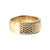 10K Gold Diamond Edged Textured Pyramid-Style Diamond Cut Center Band Ring Size 7