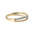 10K Gold Double Band Diamond Wave and Gold Beaded Band Ring Size 7