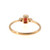 10K Gold Rectangular Garnet with Bilateral Diamond Bezels Ring Size 7