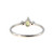 10K White Gold Peridot Teardrop with Bilateral Diamond Bezels Ring Size 7