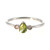 10K White Gold Peridot Teardrop with Bilateral Diamond Bezels Ring Size 7