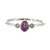 10K White Gold Amethyst Teardrop with Bilateral Diamond Bezels Ring Size 7