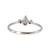 10K White Gold Amethyst Teardrop with Bilateral Diamond Bezels Ring Size 7