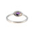 10K White Gold Amethyst Marquise Surrounded with Diamond Bezels Ring Size 7