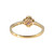 10K Gold Amethyst Flower Surrounded with Diamond Bezels Ring Size 6.75
