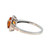 14K White Gold 1.0tw Orange Citrine Oval with .15tw Diamond Bezel Halo Ring Size 6.75