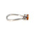 10K White Gold .75tw Orange Citrine Oval with .03tw Diamond Bezels Wavy Band Ring Size 6.75