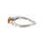 10K White Gold .75tw Orange Citrine Oval with .03tw Diamond Bezels Wavy Band Ring Size 6.75