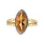 10K Gold 1.40tw Yellow Citrine Marquise with .13tw Diamond Bezel Halo Double Band Ring Size 6.75