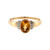 14K Gold 0.72tw Orange Citrine Oval with 3-Stacked Bilateral .05tw Diamond Bezels Ring Size 7