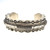 Vintage Navajo Stamped Sterling Silver Scalloped Edge Open Cuff Bracelet - Signed R. Tolino