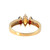 10K Gold Orange Citrine Central Marquise and Bilateral Garnet Marquise Flanked by Diamonds Ring Size 7