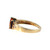 10K Gold Orange Citrine Central Marquise and Bilateral Garnet Marquise Flanked by Diamonds Ring Size 7