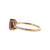 10K Gold 0.86tw Double Garnet Teardrops Flanked by .06tw Diamonds Ring Size 6.75