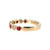 14K Gold Alternating .38tw Ruby Bezels and .23tw Diamond Bezels Ring Size 6.75