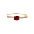 14K Gold .35tw Ruby Square with Cascading .09tw Diamond Bezels Ring Size 7