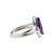 10K White Gold 1.50tw Amethyst Marquise with a .13tw Diamond Halo Double Band Ring Size 7