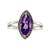 10K White Gold 1.50tw Amethyst Marquise with a .13tw Diamond Halo Double Band Ring Size 7