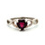 Sterling Silver Heart Cut Garnet Solitaire with Infinity Twist Band Ring Size 6.75