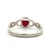 Sterling Silver Heart Cut Garnet Solitaire with Infinity Twist Band Ring Size 6.75