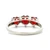 Sterling Silver Heart Cut Three-stone with Diamond Accents Ring Size 10