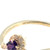 10K Gold .16tw Amethyst Oval with .10tw Diamond Halo and Accented Curlicue Bypass Band Ring Size 7
