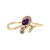 10K Gold .16tw Amethyst Oval with .10tw Diamond Halo and Accented Curlicue Bypass Band Ring Size 7