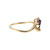 10K Gold .16tw Amethyst Oval with .10tw Diamond Halo and Accented Curlicue Bypass Band Ring Size 7