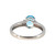 14K White Gold Blue Topaz Oval with Bilateral Amethyst Bezel Triangles Ring Size 6.75